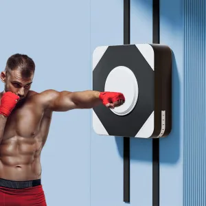 Adjustable Wall Punching Bag - Durable PU Sandbag for Boxing Training, Perfect for Muay Thai, Taekwondo, Karate - Ideal for Home Fitness & Noise Reduction 30*10*30cm/11.8*3.9*11.8in Black-White