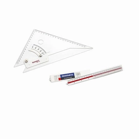 Adjustable Set Square 10" & Triangular Scale Combo