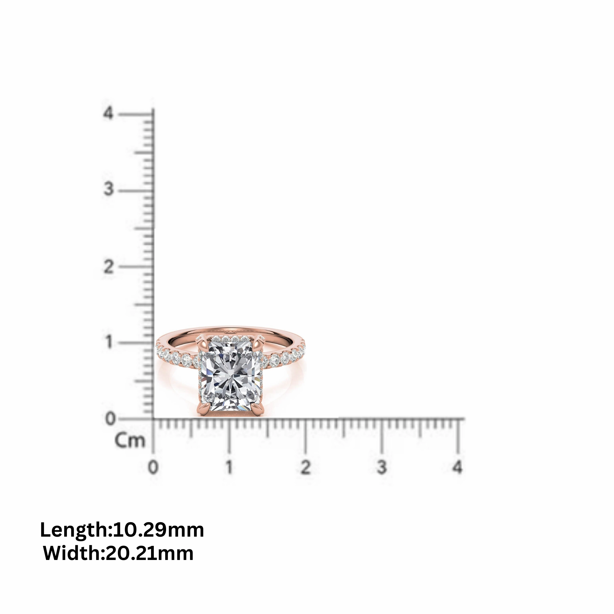 Adjustable Sterling Silver Classic Yellow Gold Radiant-Cut Pave Engagement Ring – Perfect for Weddings