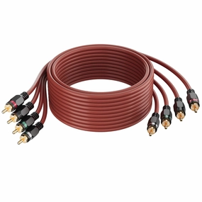 Adoreen 4-Chanel RCA Audio Cable 15 Ft, Oxygen Free Copper Male to Male Twisted Pair RCA Interconnect Cable with Noise Reduction, Gold-Plated Series Car Stereo Power Sports & Marine Connector Cable