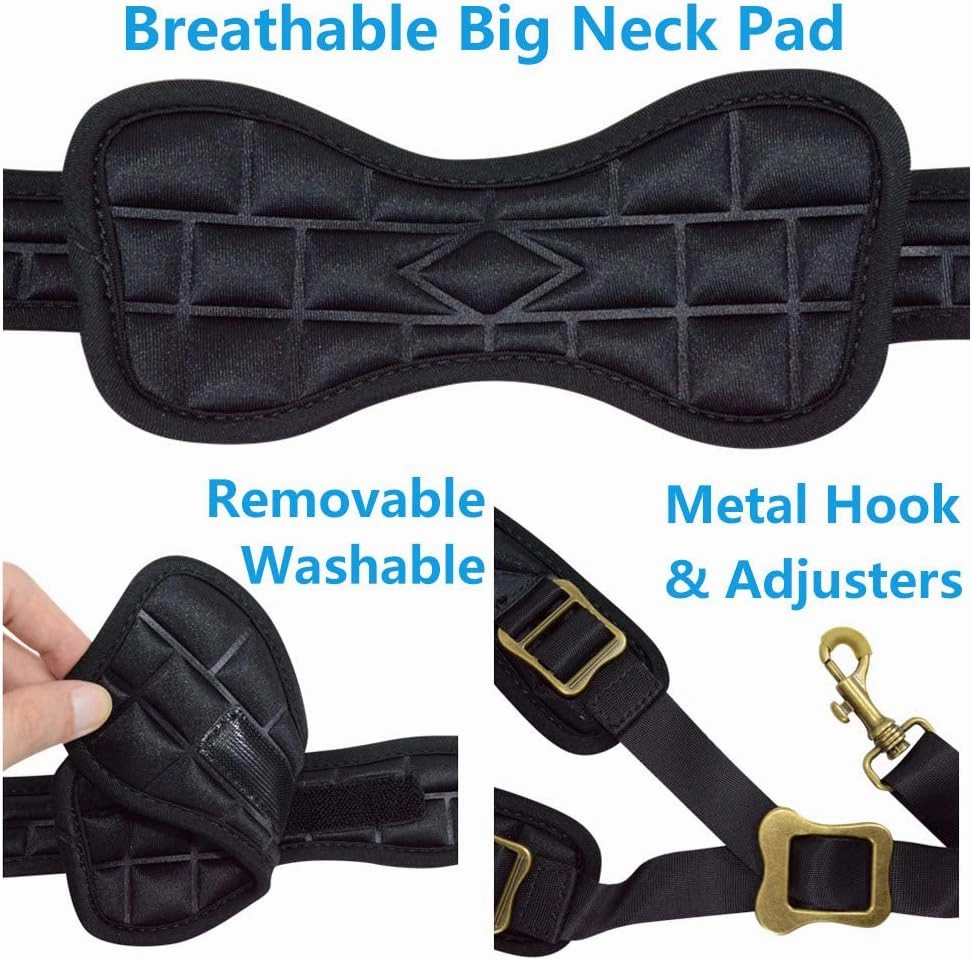 adorence Padded Saxophone Neck Strap - Comfortable Sax Strap with Breathable, Removable & Washable Padded Neck Cushion - H04 Black