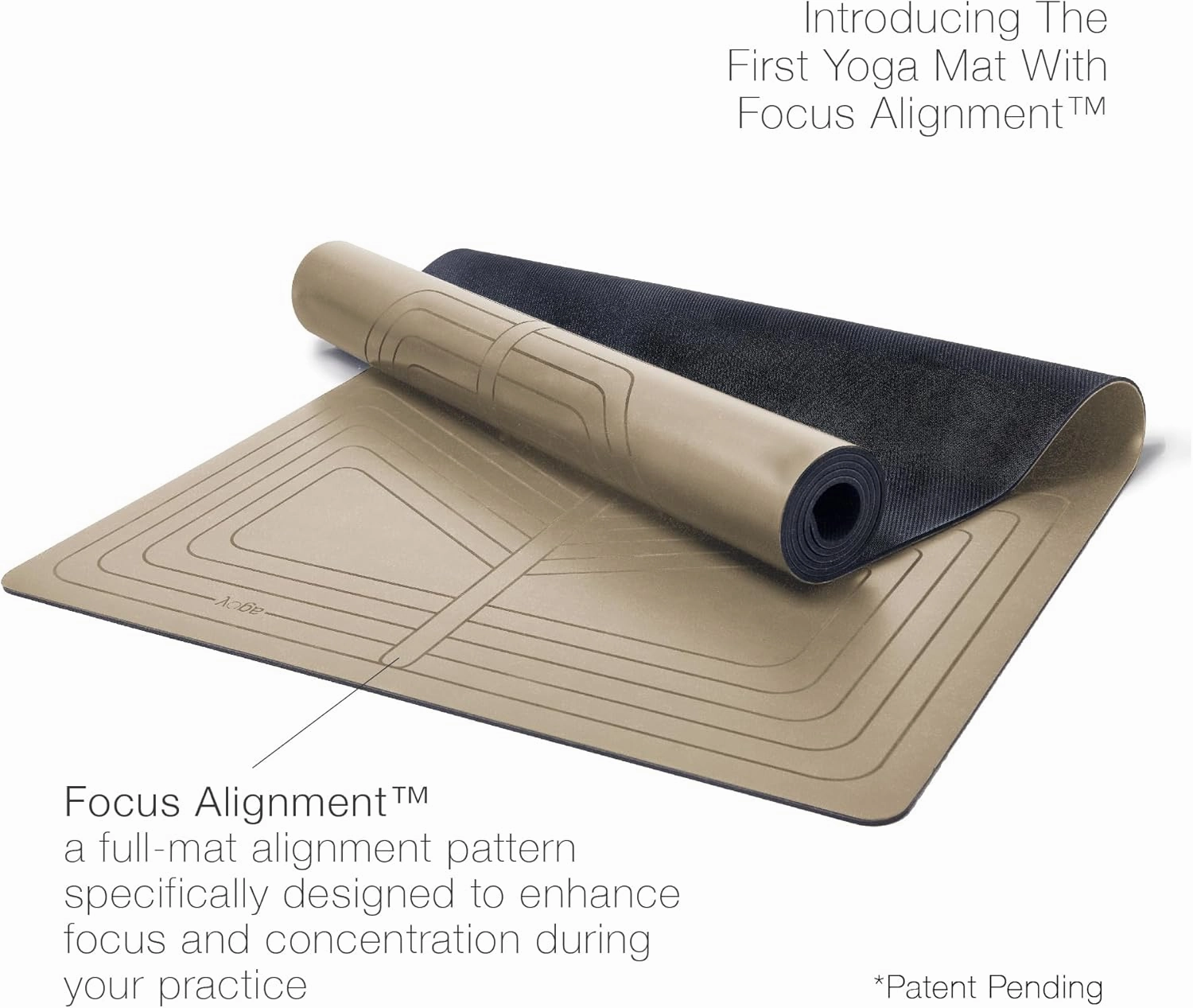 agoy Pro  Warrior - Premium Non-Slip Yoga Mat – Eco-Conscious Design - PU Mat With Wet/Dry Grip  - Focus Alignment - Lazer-Etched Technology - A Portable Standard Size Mat for All Styles of Yoga