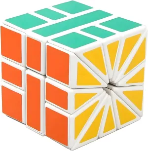AI-YUN SQ2 Speed Cube, Square Two Magic Cube, Sticker Fan-Shaped Puzzle Cube Toys, White