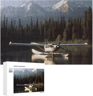 Airplane on Lake Puzzles 300 Pieces Personalized Jigsaw Puzzles Airplane on Lake Photo Puzzle Challenging Picture Puzzle for Adults Personaliz Jigsaw with Storage Bag (15.7" X 11")