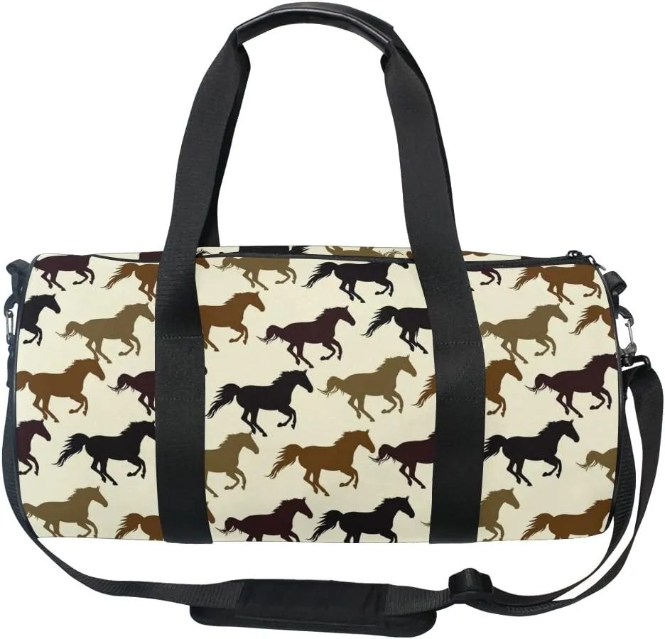 ALAZA Grunge Colorful Horse Sports Gym Duffel Bag Travel Luggage Handbag for Men Women