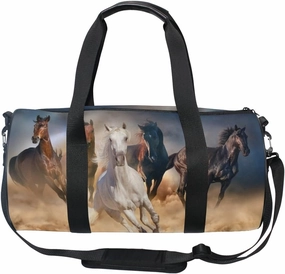 ALAZA Horse Herd in Desert Sand Storm Sports Gym Duffel Bag Travel Luggage Handbag for Men Women
