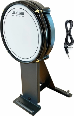 Alesis Special Edition Kick 8" Mesh Head Bass Pad with Acoustic Feel for Electronic Drum Modules (Stand Included) and Silverline Audio 10ft Connection Cable Bundle