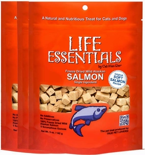 All Natural Freeze Dried Wild Alaskan Salmon Treats for Cats & Dogs - Single Ingredient No Grain Snack With No Additives or Preservatives, - 5 Ounce Bag - 3 Pack