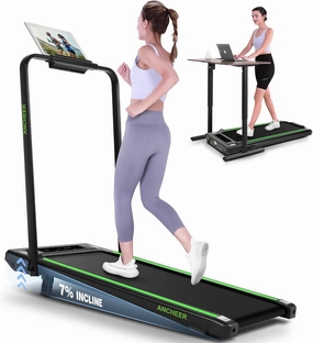 ANCHEER Under Desk Treadmill with Incline, 3 in 1 Walking Pad with Remote Control, 2.5HP Folding Treadmill for Home, 300lbs Weight Capacity Quiet Jogging Running Electric Machine
