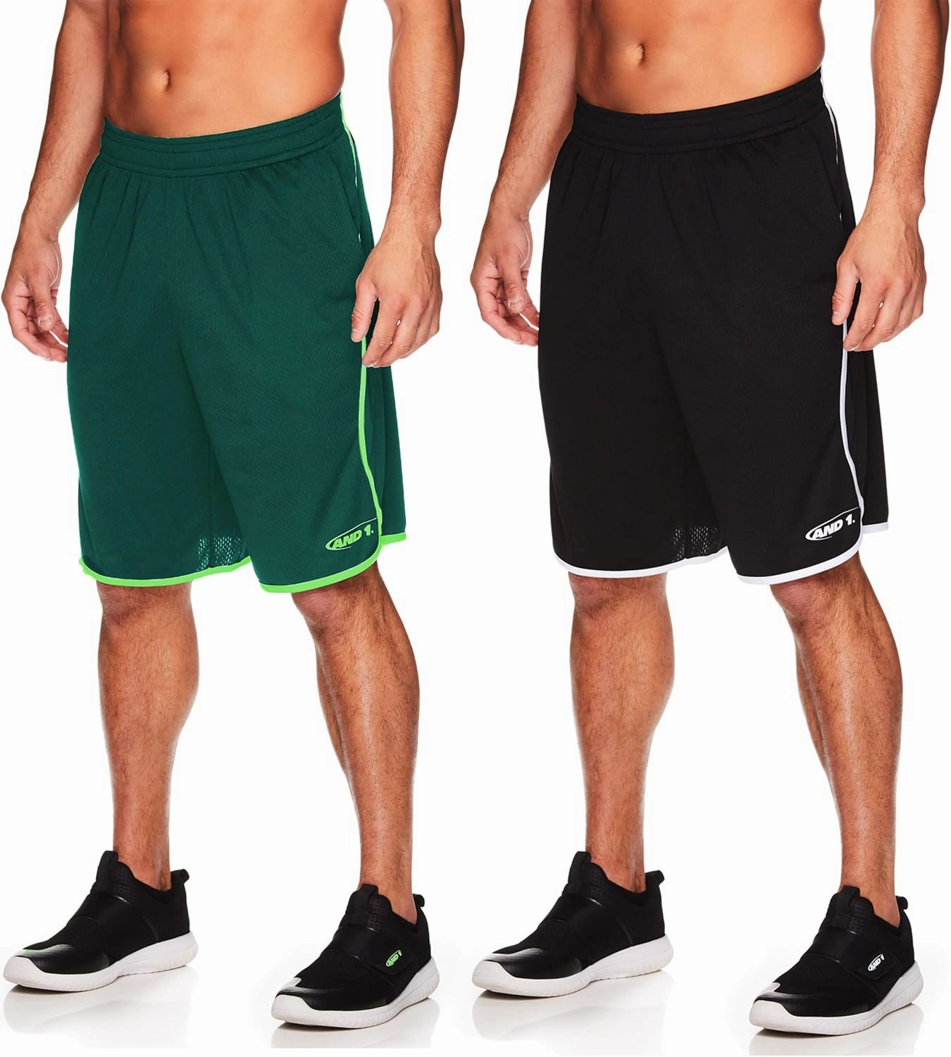 AND1 Men's Drop Needle Shorts, 2-Pack - Comfortable Athletic Performance Basketball Shorts