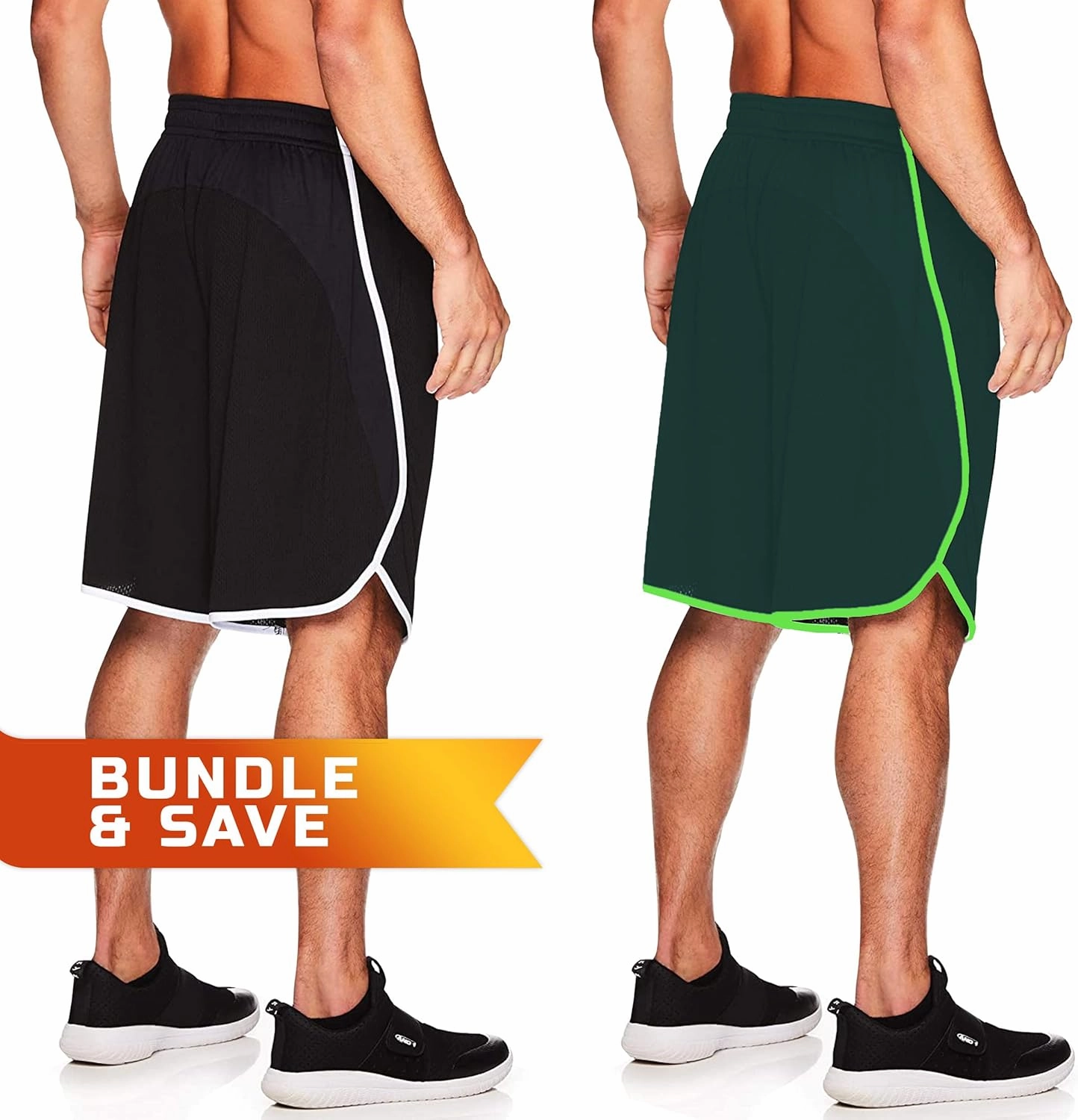AND1 Men's Drop Needle Shorts, 2-Pack - Comfortable Athletic Performance Basketball Shorts