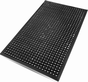 Anti Fatigue Mat, 36"x60" Rubber Floor Mat, Non-Slip Rubber Floor Mat Heavy Duty Mats for Outdoor Restaurant Kitchen Bar (Black) (36"x60")