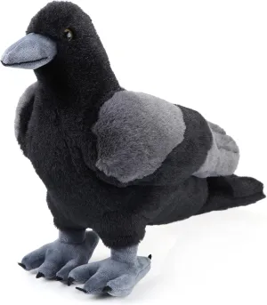 Aoriher 12 Inch Crow Plush Stuffed Animal Soft Black Fluffy Plush Toy Realistic Bird Stuffed Animal for Home Decoration Pet Party Favors Collection Supplies