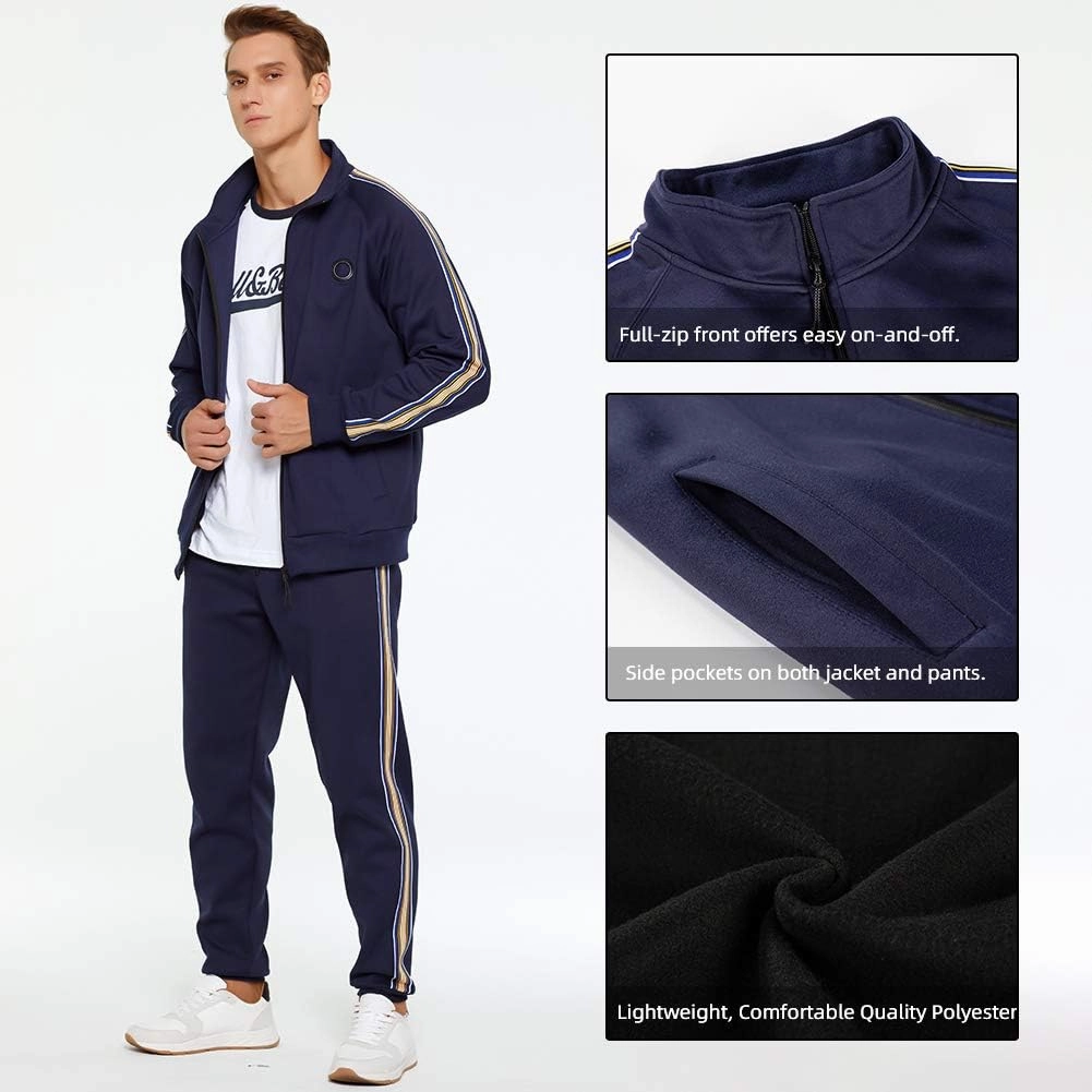 AOTORR Men's Tracksuit 2 Pieces Sweat Suits Casual Full Zip Long Sleeve Outfit Sports Jogging Suits Set