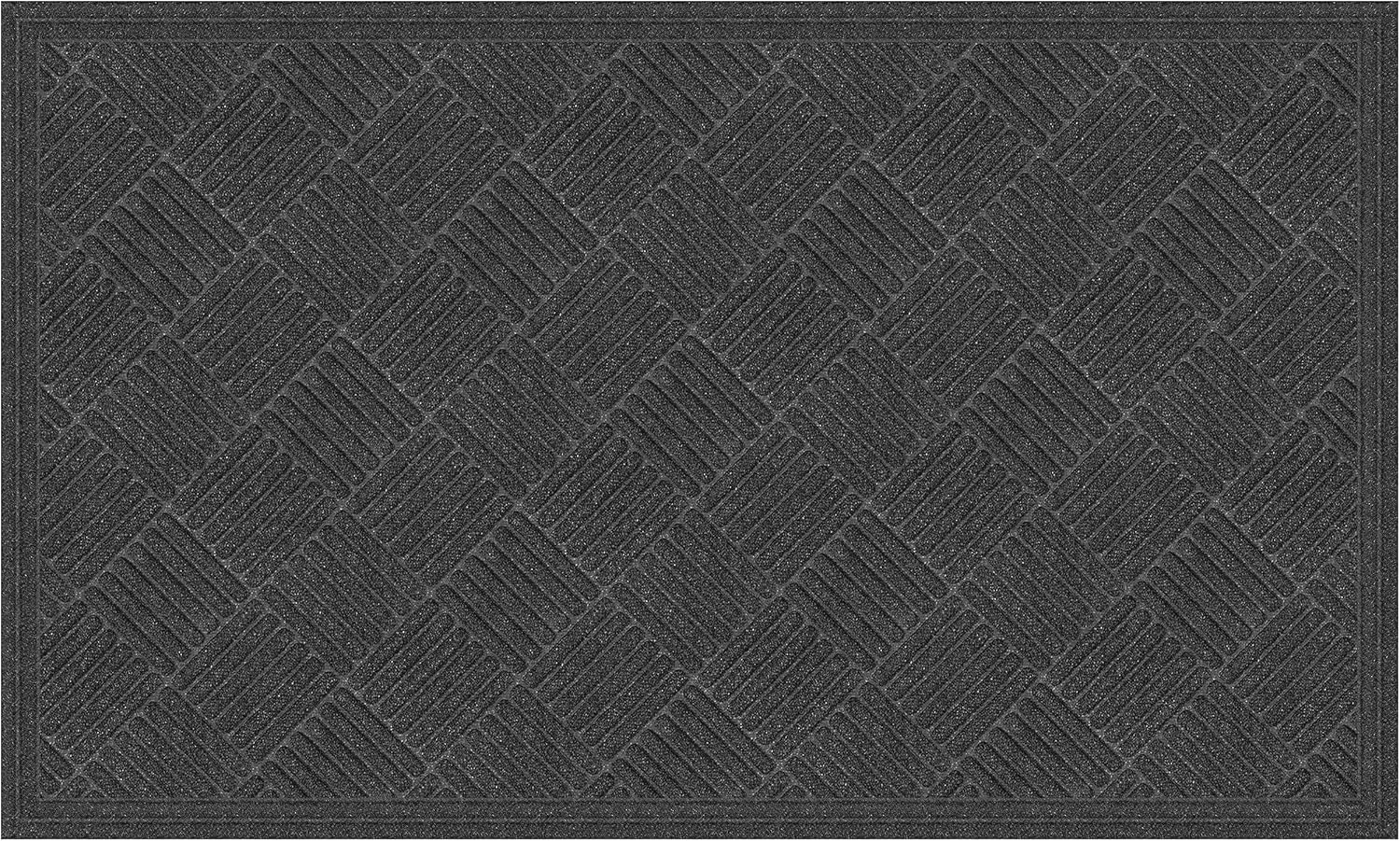 Apache Mills Crosshatch Doormat, 3-Feet X 5-Feet, Charcoal