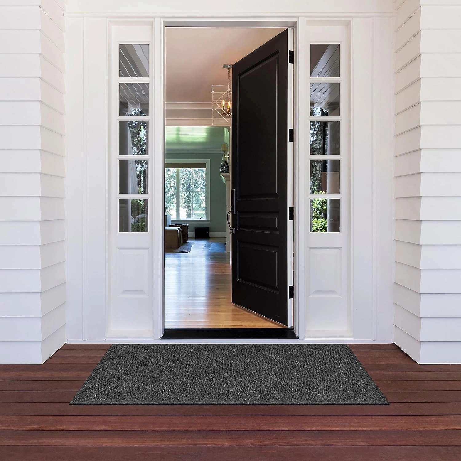Apache Mills Crosshatch Doormat, 3-Feet X 5-Feet, Charcoal