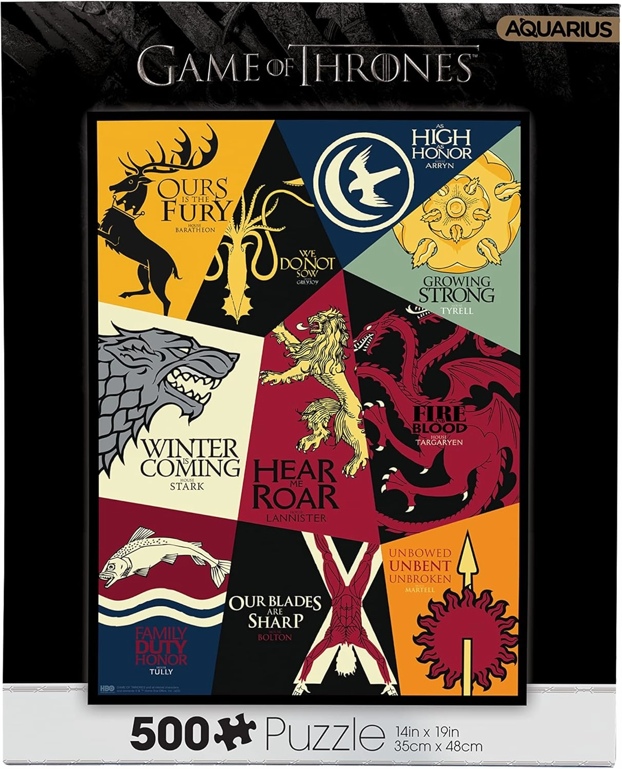 AQUARIUS - Games Of Thrones Mottos 500 Piece Jigsaw Puzzle