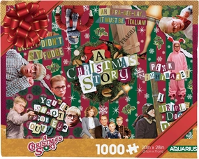 AQUARIUS A Christmas Story Wrapping Paper 1000pc Puzzle (1000 Piece Jigsaw Puzzle) - Glare Free - Precision Fit - Officially Licensed A Chritmas Story Merchandise & Collectibles -22x28 Inches