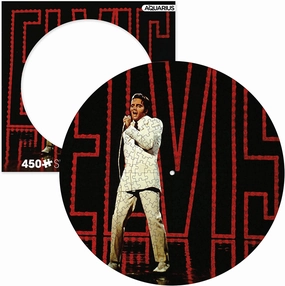 AQUARIUS Elvis Presley '68 Comeback Special Record Disc Puzzle (450 Piece Jigsaw Puzzle) - Officially Licensed Merchandise & Collectibles - Glare Free - Precision Fit - 12x12 in