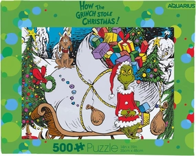 AQUARIUS Grinch Puzzle (500 Piece Jigsaw Puzzle) - Glare Free - Precision Fit - Virtually No Puzzle Dust - Officially Licensed Grinch Collectibles - 14x19 Inches