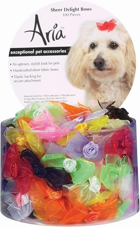 Aria Sheer Delight Bows for Dogs, 100-Piece Canisters