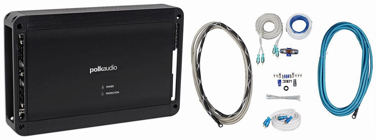 Audiosavings Bundle:(1) Polk Audio PAD4000.4 RMS Car Audio Amplifier Bundle with (1) Rockville RMWK4 4 AWG Gauge Waterproof Amplifier & (1) Rockville MRCA25 25 Foot Twisted Pair RCA Cable (Items 4)