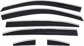 Auto Ventshade [AVS] Low Profile Rain Guards for 2007 - 2011 Honda CR-V | Window Vent Visors, 6 pcs. - Smoke w/Chrome Trim | 796002