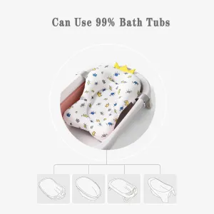Baby Bath Pad, Soft Bathtub Mat, Adjustable Nonslip Newborn Toddler Bath Cushion, Comfortable Skin Friendly Floating Pad for 0-12 Months Infant (Crown)