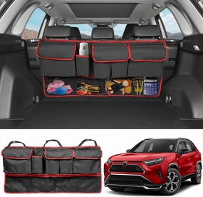 Back Seat Organizer Compatible with 2019-2024 Toyota RAV4,Storage Bag All-Weather Trunk Accessories TPE Seat Back Protector Mat Backrest Bag for 2024 2025 Toyota RAV4