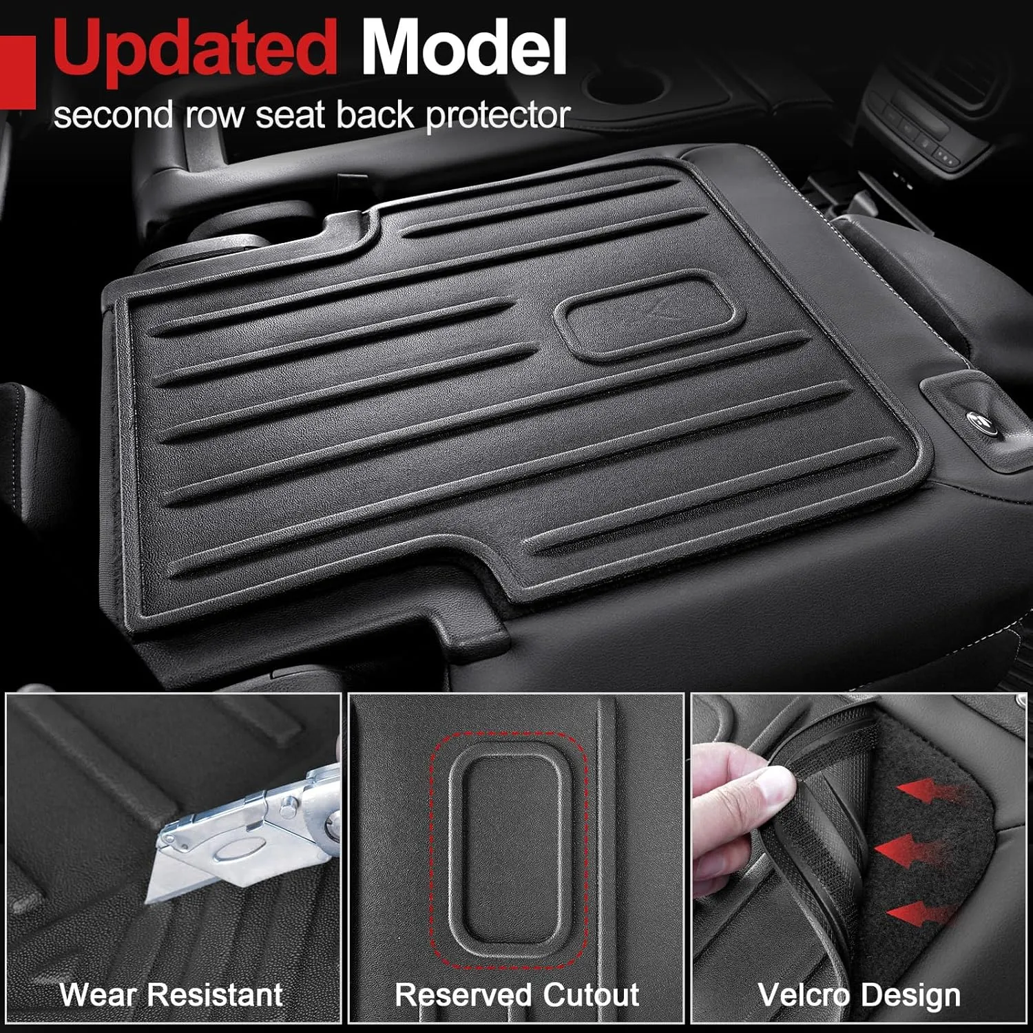 Backrest Mat Compatible with 2023-2025 Honda Pilot Accessories, 2nd Kick Mats for 2022-2025 Acura MDX Accessories
