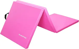 BalanceFrom 2ft x 6ft Three Fold Folding Exercise Mat with Carrying Handles for MMA, Gymnastics and Home Gym Protective Flooring, 1.5-Inch Thick, Multiple Colors