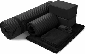BalanceFrom 7-Piece Set - Include Yoga Mat with Carrying Strap, 2 Yoga Blocks, Yoga Mat Towel, Yoga Hand Towel, Yoga Strap and Yoga Knee Pad, Multiple Colors
