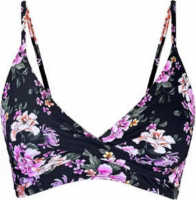 Balasami Women's Push Up Sexy V Neck Adjustable Twist Ruced Front Bikini Swimsuit Top Only