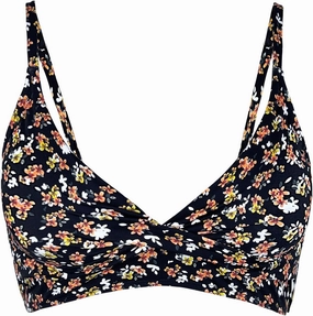 Balasami Women's Push Up Sexy V Neck Adjustable Twist Ruced Front Bikini Swimsuit Top Only
