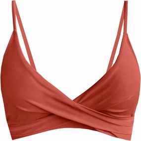 Balasami Women's Push Up Sexy V Neck Adjustable Twist Ruced Front Bikini Swimsuit Top Only