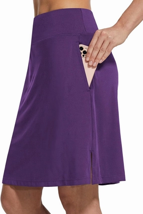 baleaf Women's 20" Golf Skirts Knee Length Skorts Athletic Modest Long Active Casual Pockets UV Protection