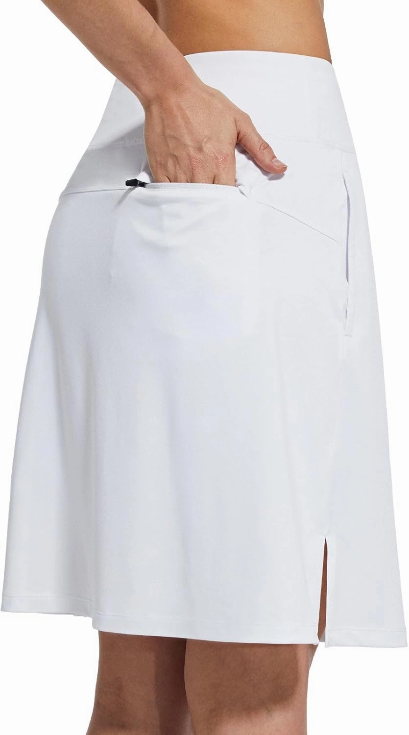 baleaf Women's 20" Golf Skirts Knee Length Skorts Athletic Modest Long Active Casual Pockets UV Protection
