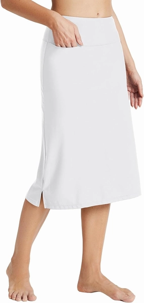 baleaf Women's 28" Midi Length Long Swim Skirts with Legging Modest High Waisted Tankini Skirt Bottom UPF 50 