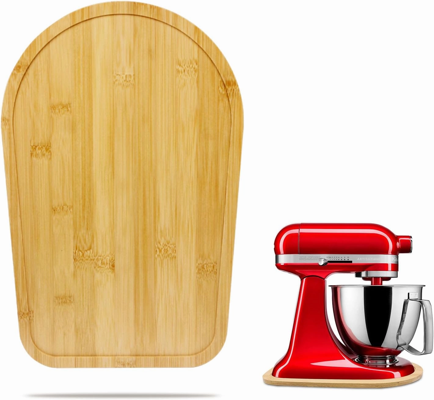 Bamboo Mixer Slider Mat for Tilt Head Kitchen Aid 4.5-5 Qt Stand Mixer, Appliance Sliding Mat for Kitchenaid Artisan 4.5-5 Qt, Kitchen Countertop Storage Accessories Mixer Moving Tray Attachments