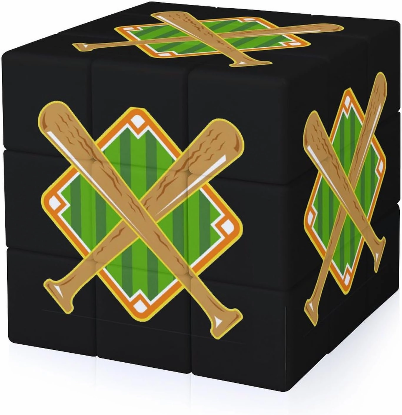 Baseball Field Bat Funny 3x3x3 Cube Smooth Lightweight Puzzle for Adult Graphic Printing Travel