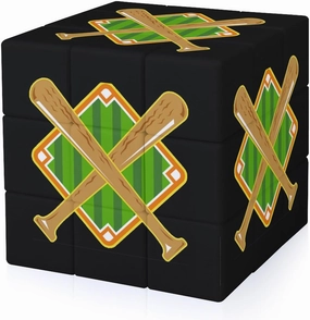 Baseball Field Bat Funny 3x3x3 Cube Smooth Lightweight Puzzle for Adult Graphic Printing Travel