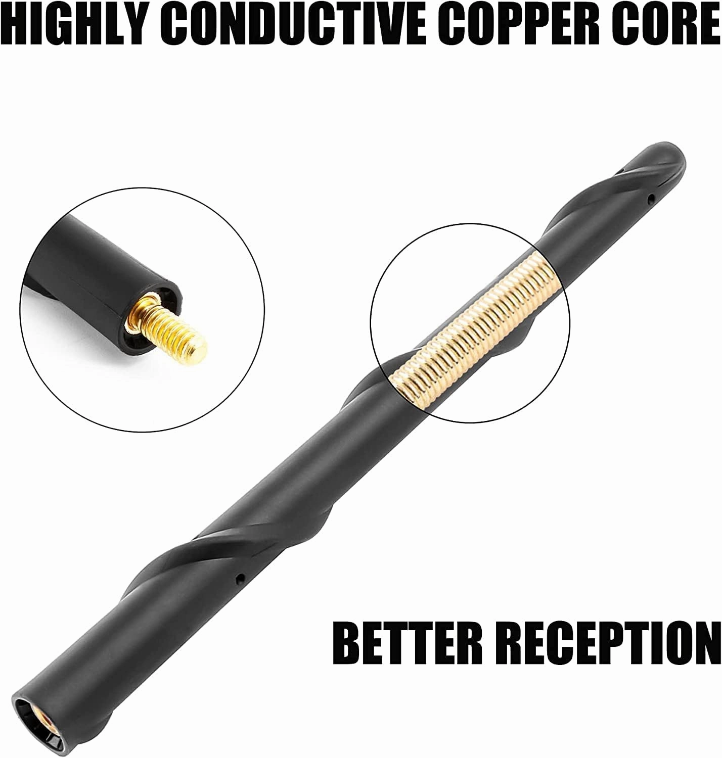 BASIKER Antenna for Toyota Tundra Tacoma FJ Cruiser 1995-2025, Toyota Tundra Tacoma Accessories, 7 Inch Short Toyota Tundra Tacoma Antenna Replacement Upgrade Car AM FM Radio Reception