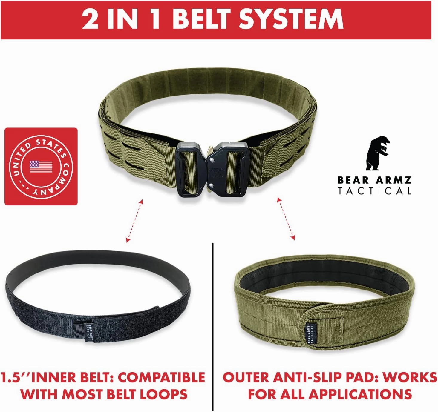 Battle Belt | Heavy Duty Nylon Belts | Molle Riggers Belt | American Company