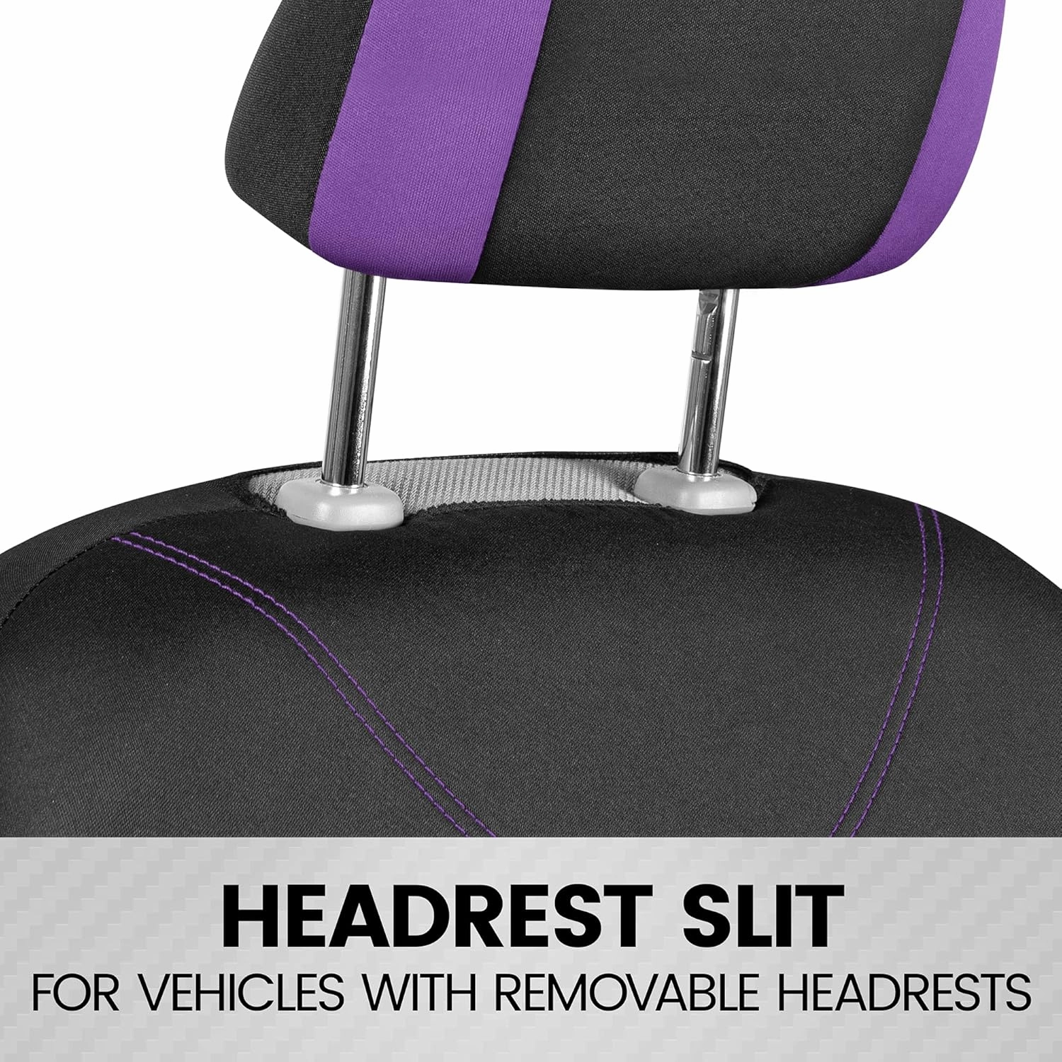 BDK UltraSleek Purple Seat Covers for Cars, Two-Tone Front Seat Covers with Matching Back Car Seat Cover, Made to Fit Most Auto Truck Van SUV, Interior Car Accessories, Full Set