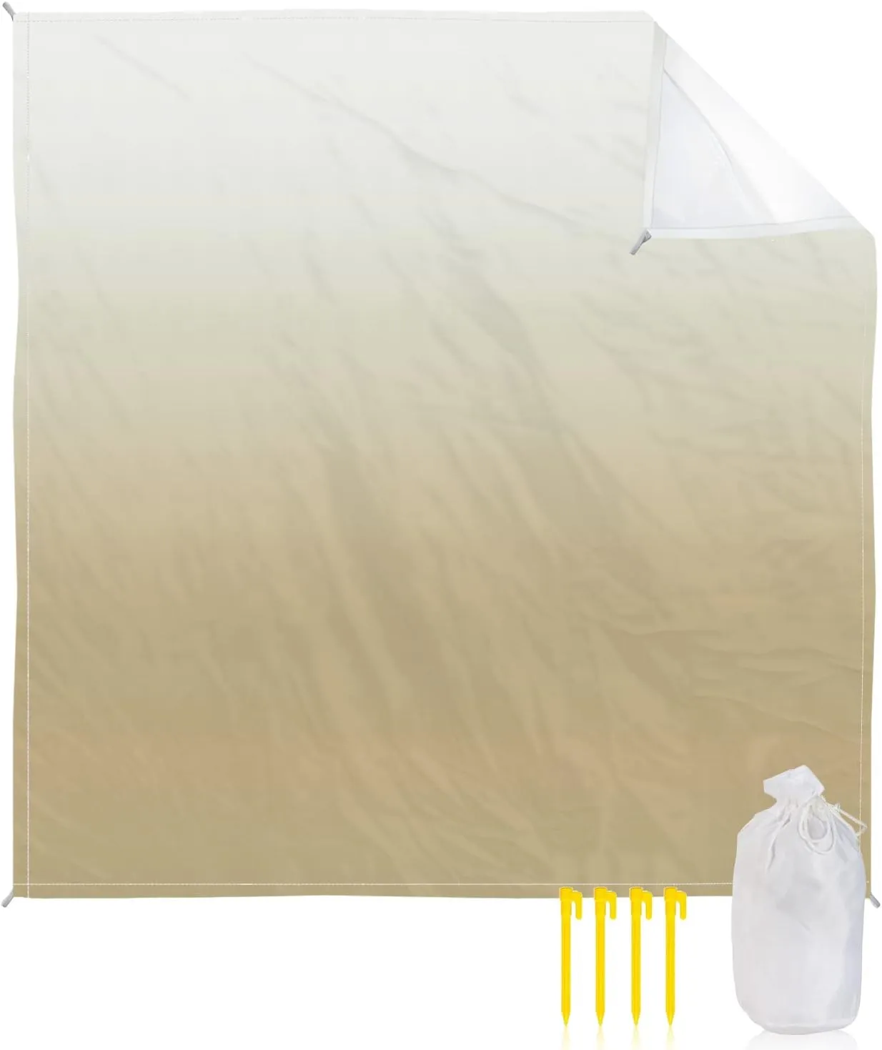 Beach Blanket Sandproof, Farm Yellow Gradient Waterproof Beach Mat Lightweight Quick Drying Picnic Blanket Beach Essentials for Travel Camping Hiking 108x84in