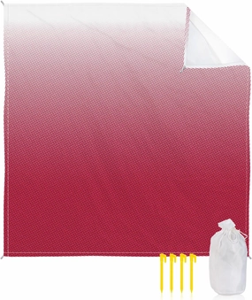 Beach Blanket Sandproof, Solid Gradient Polka Dot Red Waterproof Beach Mat Lightweight Quick Drying Picnic Blanket Beach Essentials for Travel Camping Hiking 83x79in