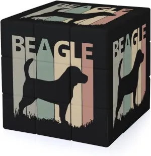 Beagle Dog Silhouette Funny 3x3x3 Cube Smooth Lightweight Puzzle for Adult Graphic Printing Travel
