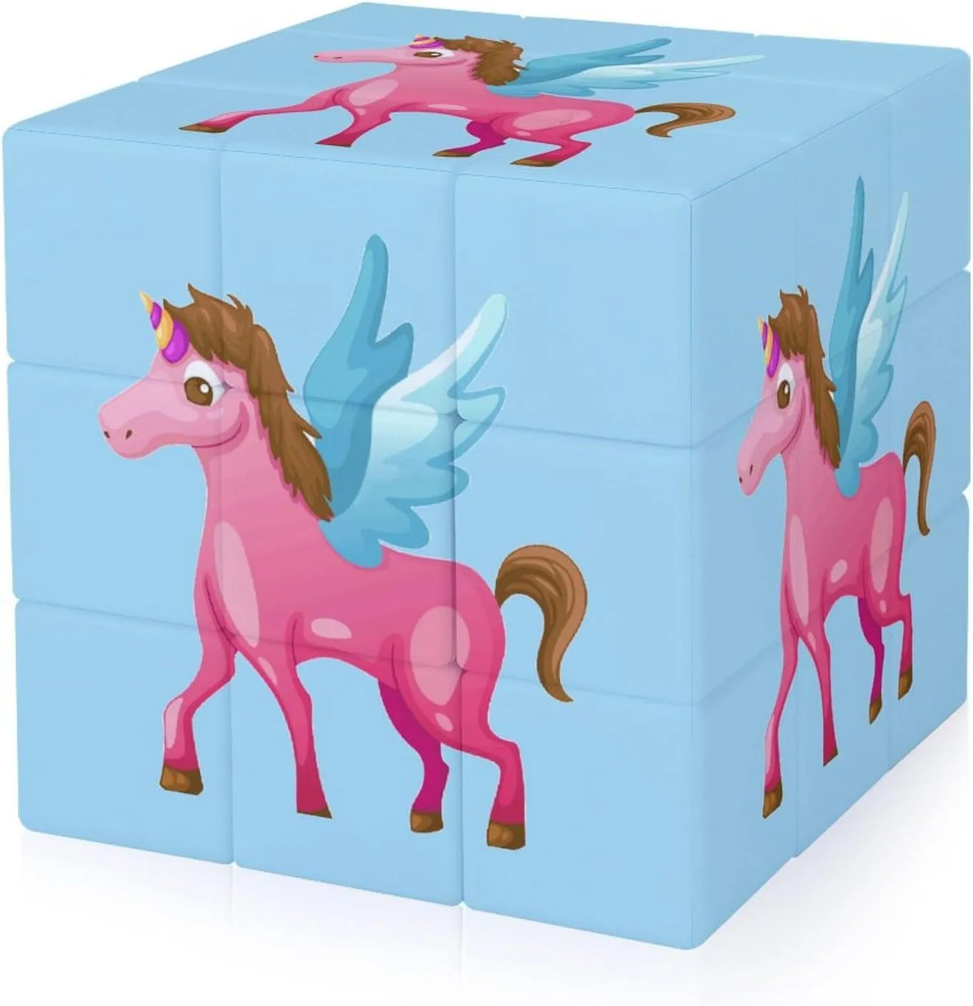 Beautiful Unicorrn Funny 3x3x3 Cube Smooth Lightweight Puzzle for Adult Graphic Printing Travel