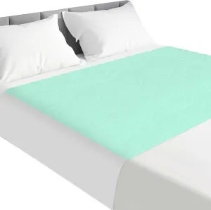 Bed Pads Washable Waterproof for Incontinence Adults, Reusable Wetting Pad Mattress Protector Underpads Tuckable Quick Dry, Fits Queen Size Bed, 36" x 60", Green
