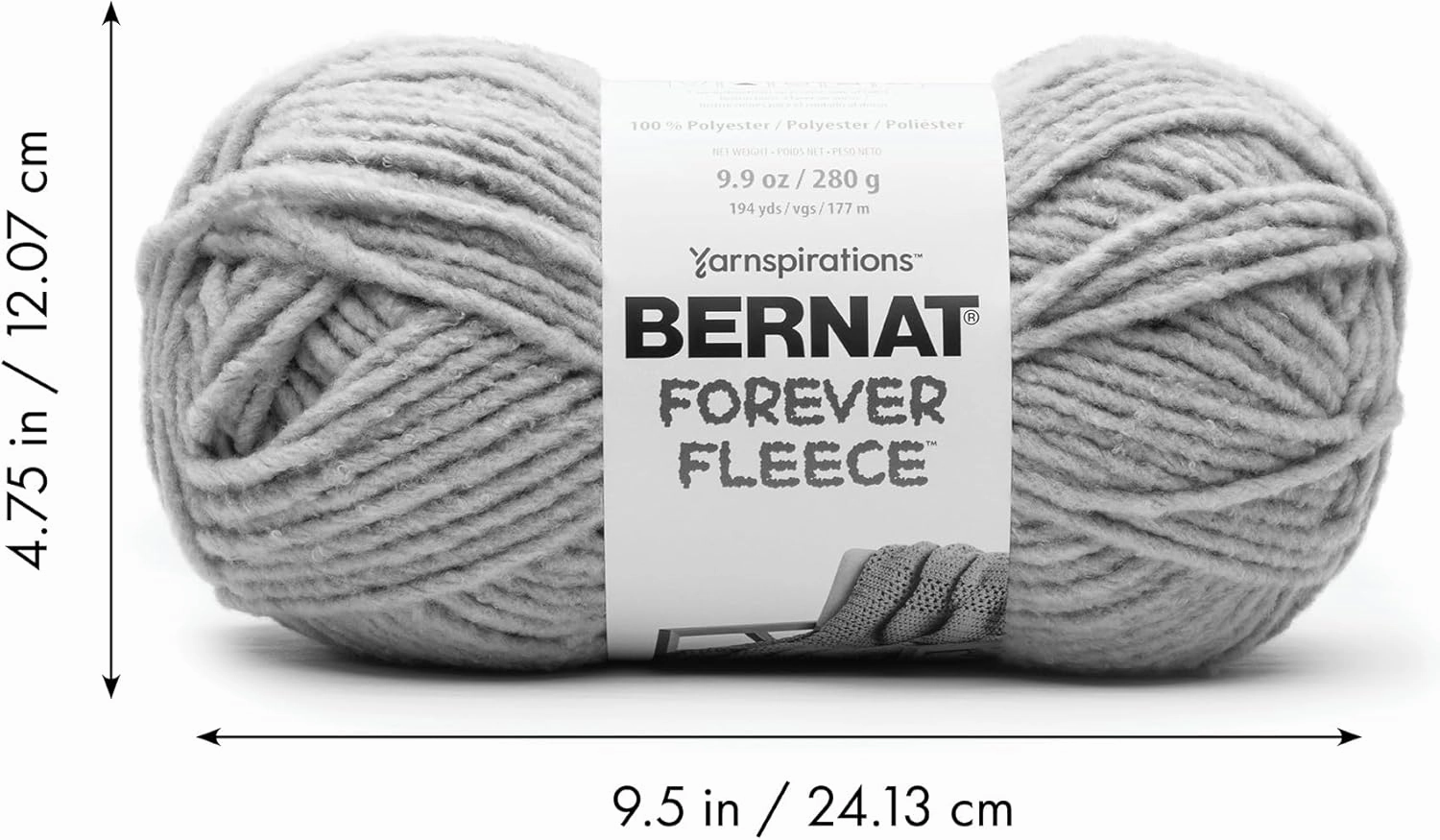 Bernat Forever Fleece Cornflower Yarn - 2 Pack of 280g/9.9oz - Polyester - 6 Super Bulky - 194 Yards - Knitting/Crochet